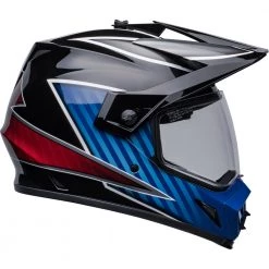 Bell - MX-9 Adventure Mips Dalton Black/Blue Helmet -VISORS Shop bell mx 9 adventure mips dirt helmet dalton gloss black blue right clear shield 1000x